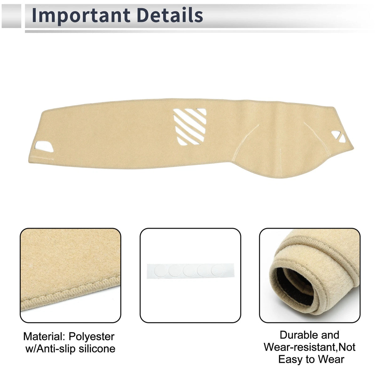 Dashboard Cover Mat for BMW 5 Series F10 F11 2010-2017 Sun Protector Beige