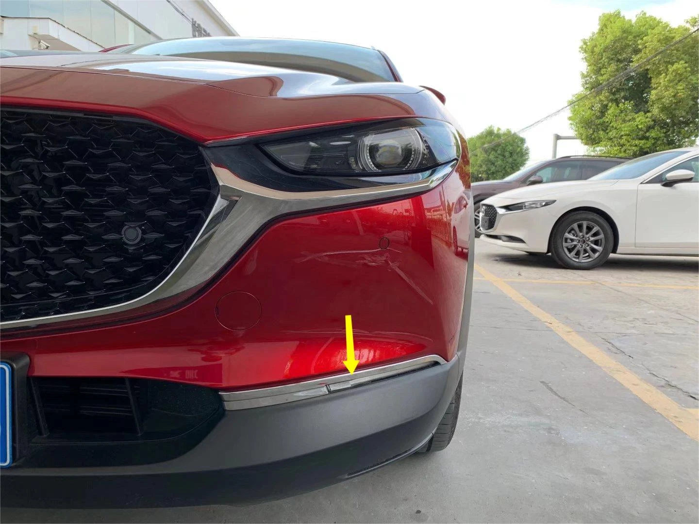 Chrome Front Fog Light Stripe Frame Cover Trim for Mazda CX-30 (2020-2023)