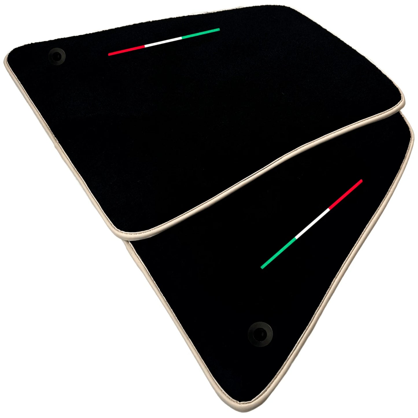 AutoWin Black Floor Mats for Ferrari SF90 Stradale (2019-2024) Beige Trim