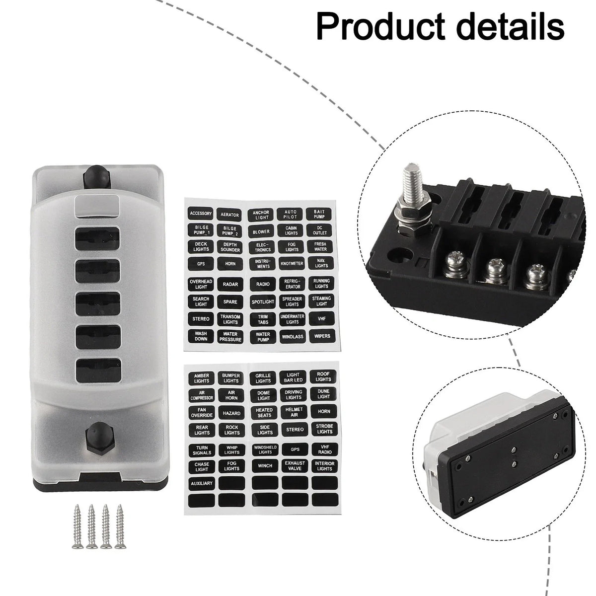 Compact Six Way Car & Boat Fuse Holder for Marine Applications
