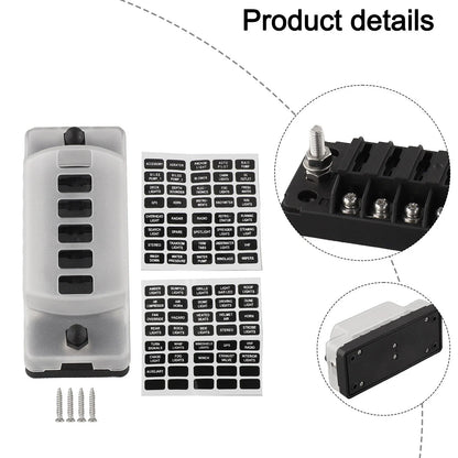 Compact Six Way Car & Boat Fuse Holder for Marine Applications