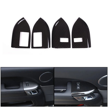 Carbon Look Safety Door Lock Buttons Cover Trim For Range Rover Sport 2014-2018