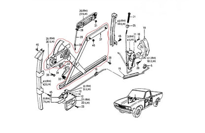 Window Regulator for Datsun Nissan 620 Ute(1971-1979)