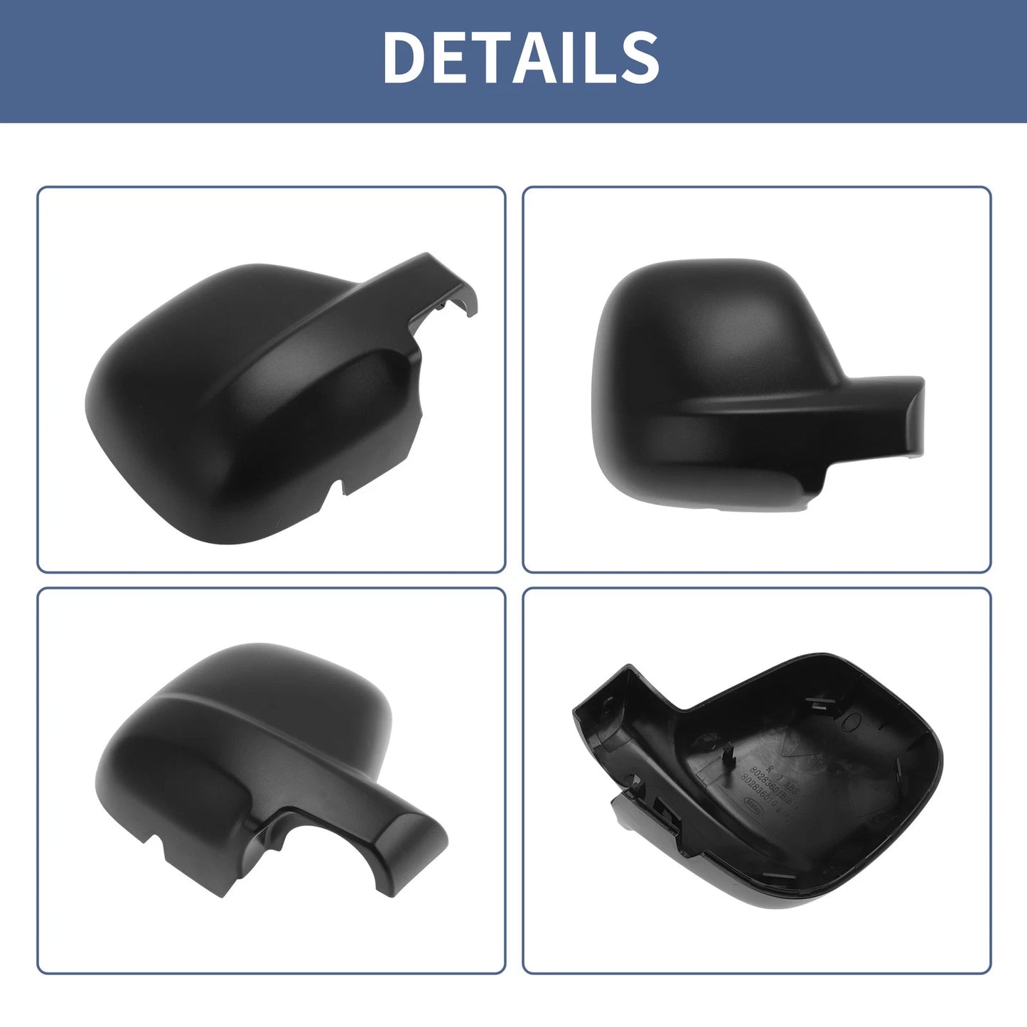 Black Mirror Cover Cap for Citroen Dispatch/Jumpy (2016-2024)