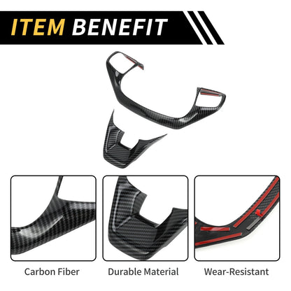 Carbon Fiber Pattern Steering Wheel Cover Trim for Ford Maverick (2022-2024)