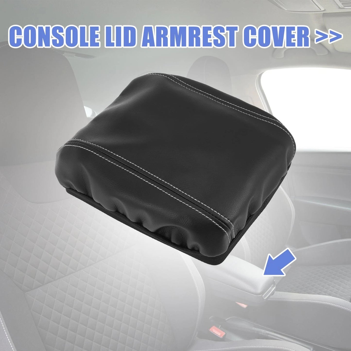Car Center Console Lid Armrest Cover for Honda CR-V (2014-2016) Black