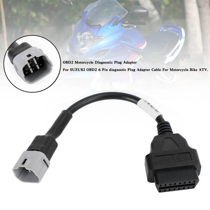 6 Pin OBD2 Diagnostic Plug Adapter for Suzuki Motorcycle Scooter ATV
