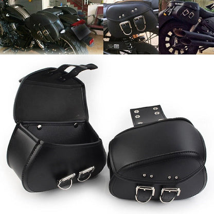 Black PU Leather Saddle Bags for Harley Sportster Dyna