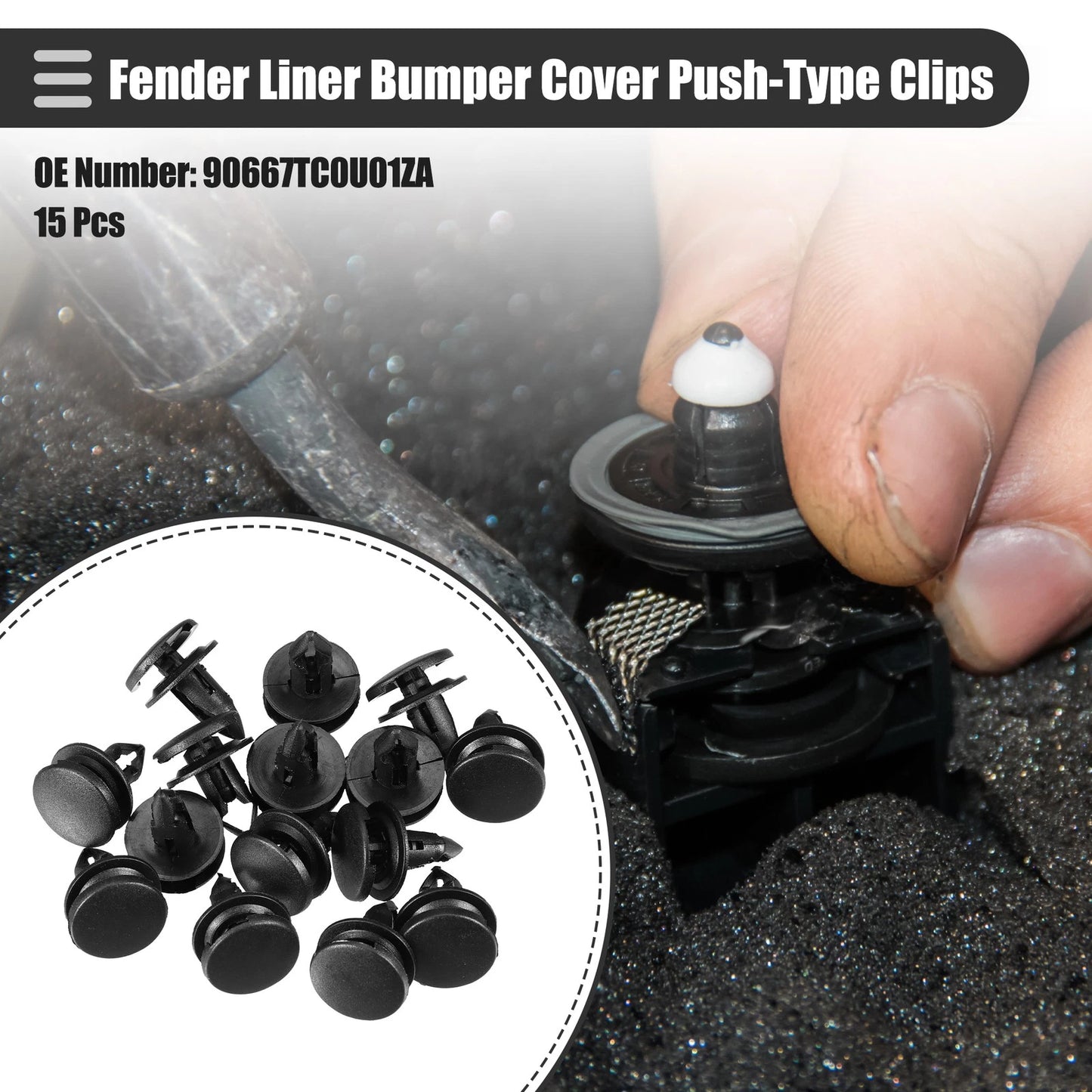 15 Pcs Fender Liner Bumper Cover Clips for Honda