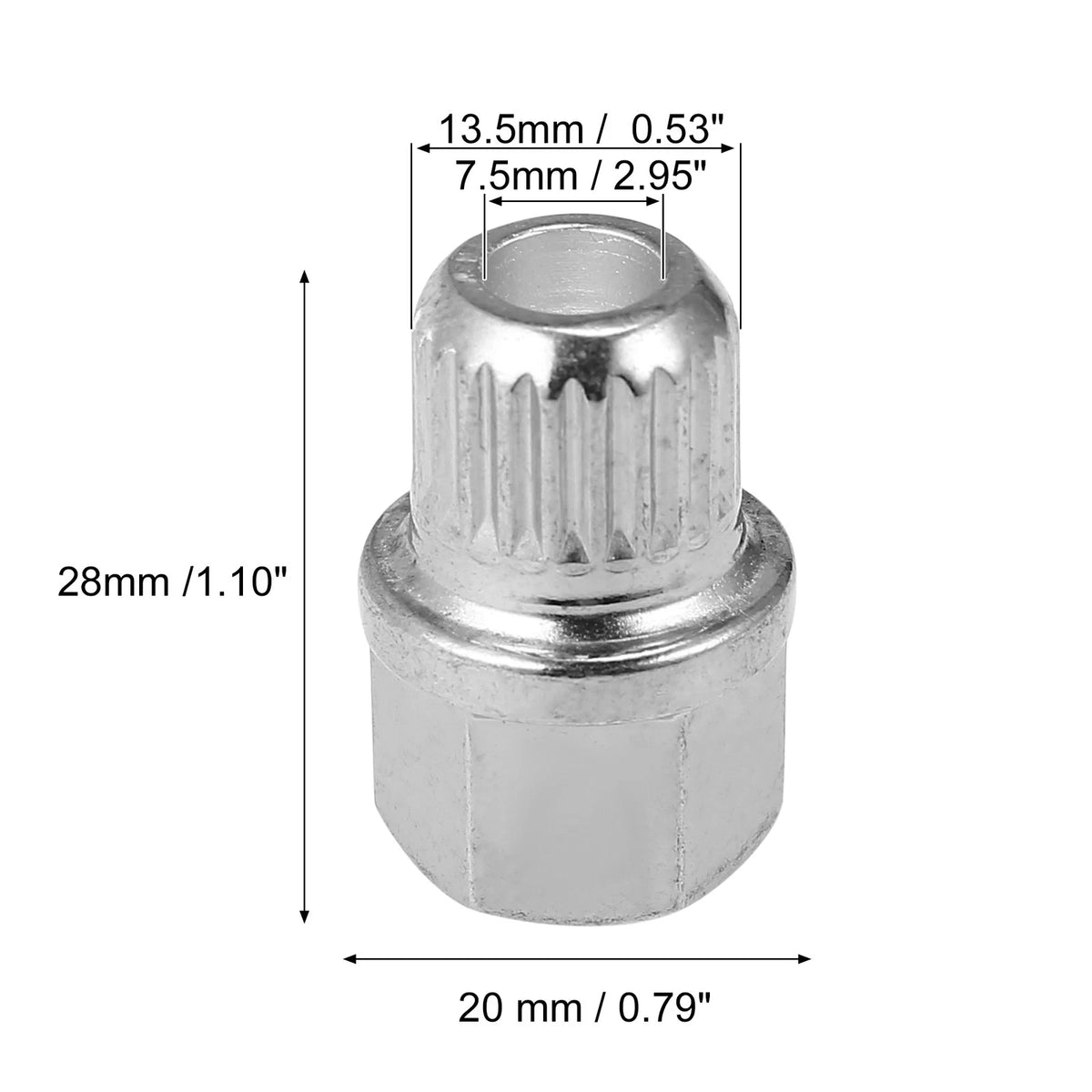38/22PT Hollow Wheel Lock Lug Nut Screw Removal Key for BMW