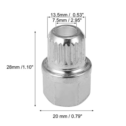 38/22PT Hollow Wheel Lock Lug Nut Screw Removal Key for BMW