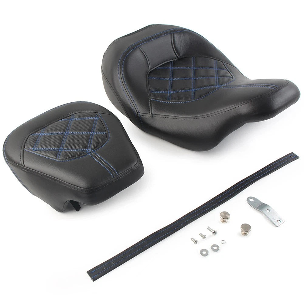 Blue Driver Passenger Seat for Harley Touring CVO Road Street Glide (2009-2023)