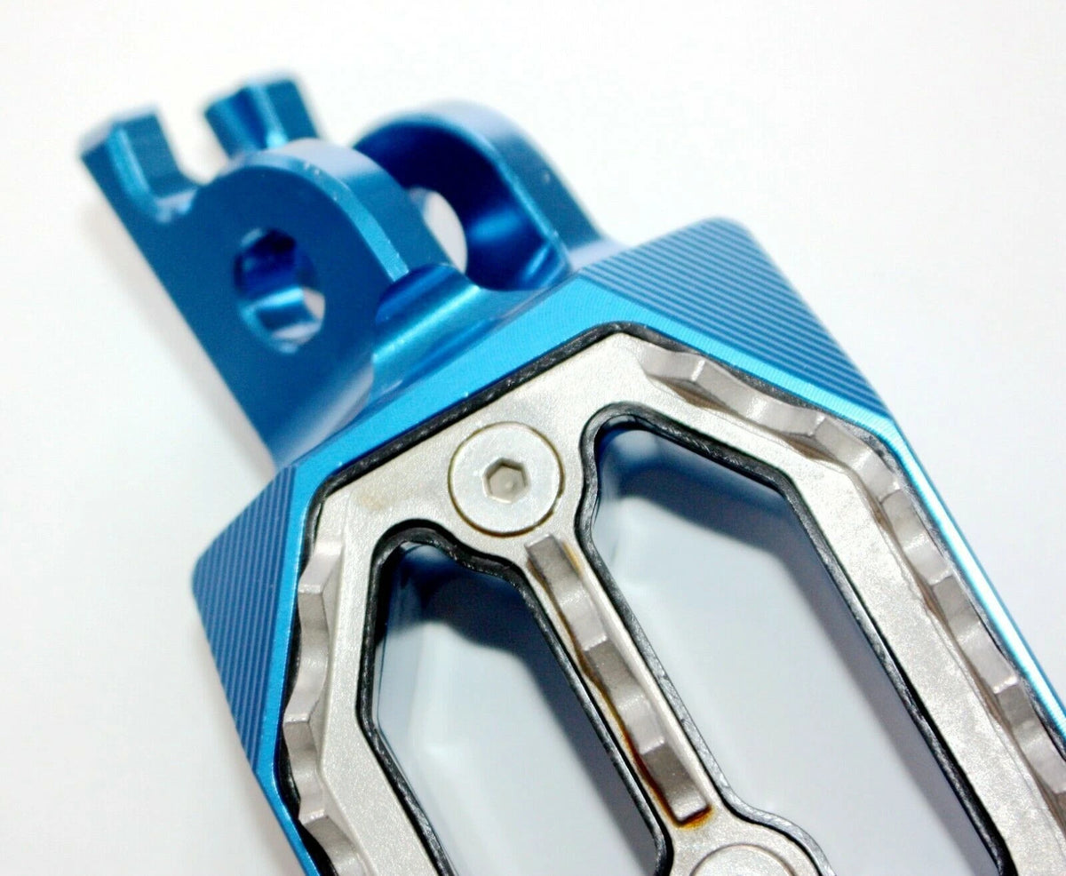 CNC Blue Stainless Foot Pegs for Honda CRF250 (2004-2023)