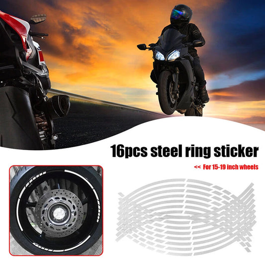 18'' Reflective Rim Tape for Motorbike Wheel - Silver (Fits Most Models)
