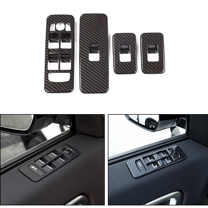 Carbon Style Door Window Switch Cover Trim For Land Rover Discovery Sport 2015+