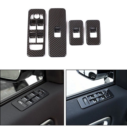 Carbon Style Door Window Switch Cover Trim For Land Rover Discovery Sport 2015+