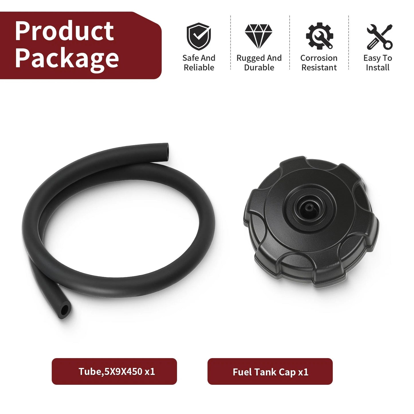 Fuel Tank Cap With Tube for Kawasaki Bayou 220 250 400 (1988–2011)