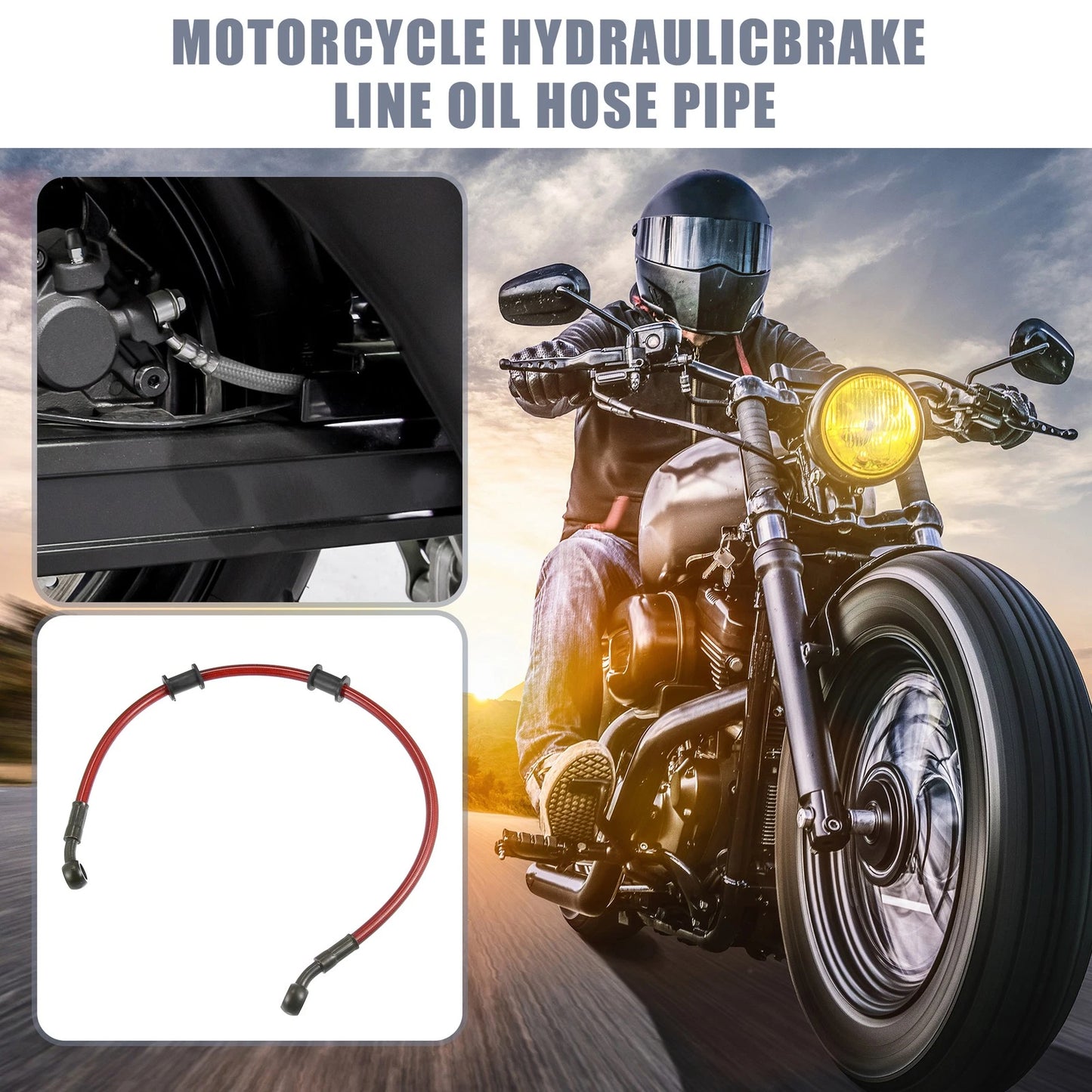 50cm 19.69" 10mm Motorcycle Hydraulic Brake Line Oil Hose Pipe for Motorcycle