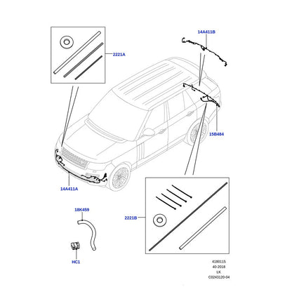 Front Bumper Wiring Harness for Land Rover Range Rover (2013-2017) Black