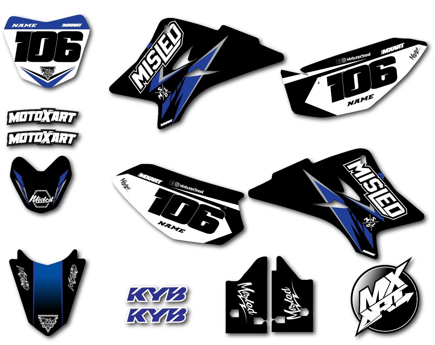 Custom Graphics Full Kit for Yamaha TTR 50 CLUB STYLE Decals