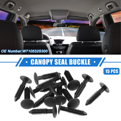 15 Pcs Canopy Seal Buckle Clips for Ford Mustang (2005-2012) Black