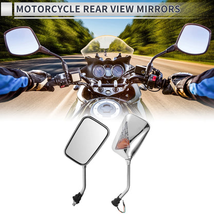 2 x Rear View Mirrors Handlebar Chrome Silver Tone Iron for M10