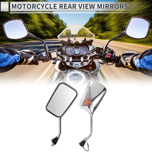 2 x Rear View Mirrors Handlebar Chrome Silver Tone Iron for M10