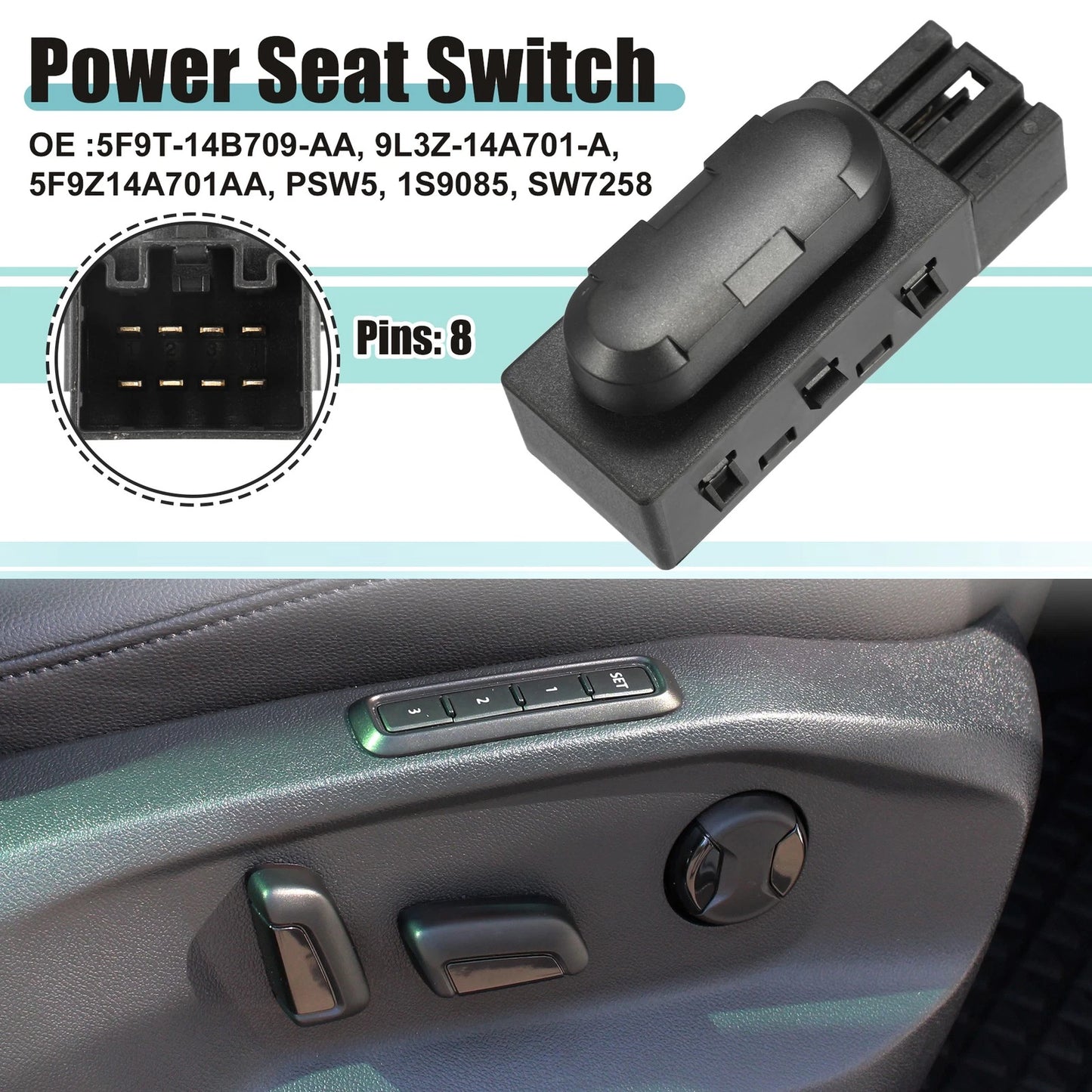 Front Left Power Seat Switch for Ford Edge (2007-2014)