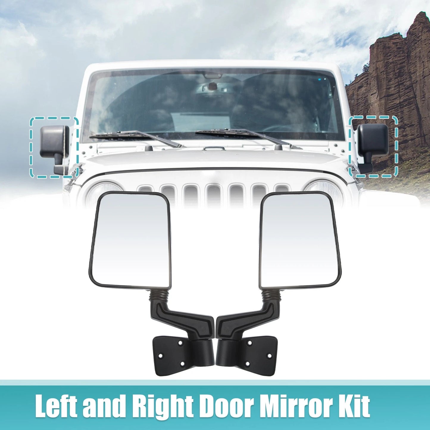 Side View Mirrors for Jeep Wrangler (1987-2002) -  Pair
