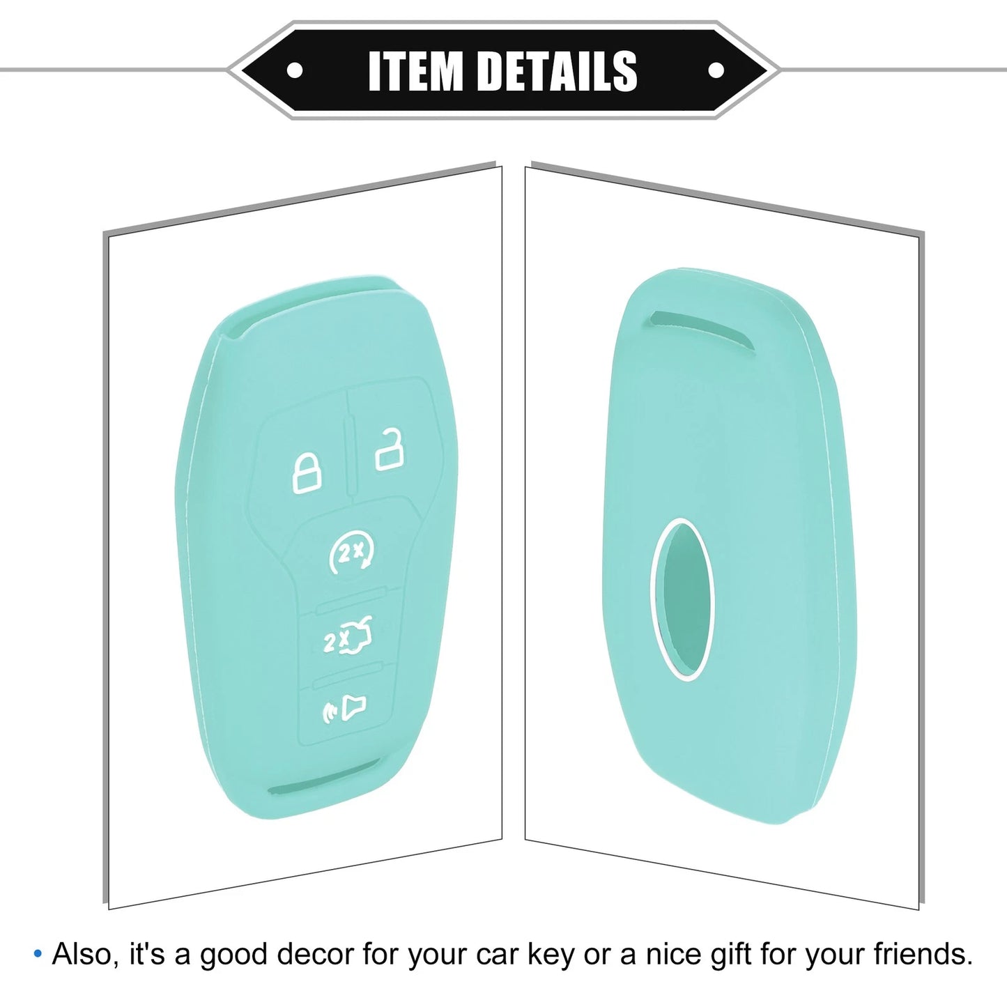 Remote Keyless Smart Key Fob Cover for Ford F150 Explorer (2015-2023) Blue