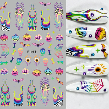 5 Sheets Halloween Nail Art Stickers for DIY Decoration