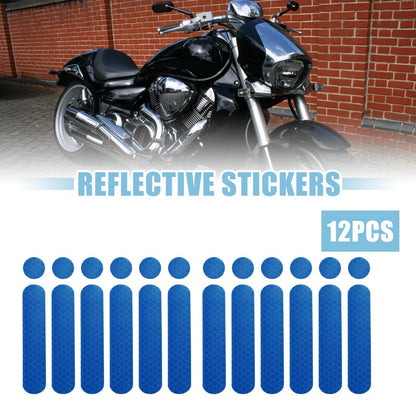 12pcs / Reflective Safety Sticker PET Blue for Helmet for Bicycle Motorcycle