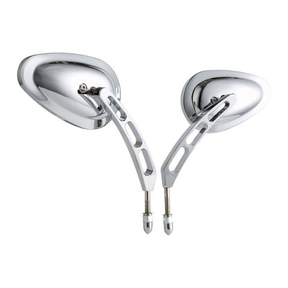 8mm Chrome Rear-View Mirrors for Harley Street Glide Sportster Dyna Softail