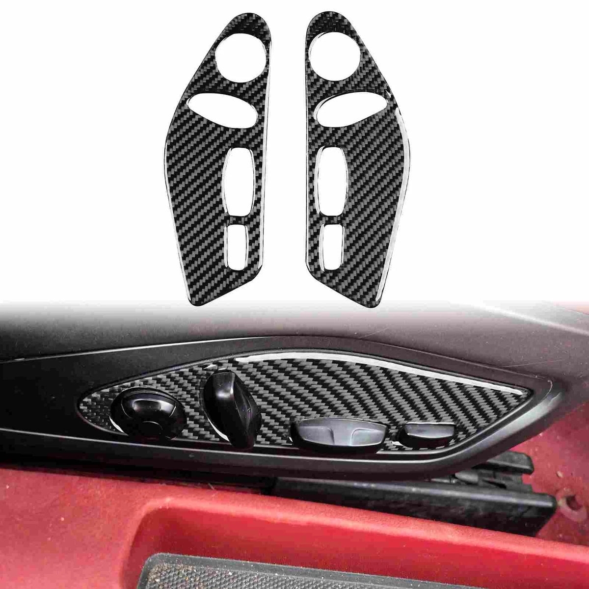 Soft Carbon Fiber Seat Adjust Button Panel Trim for Porsche 911 992 2019-2023