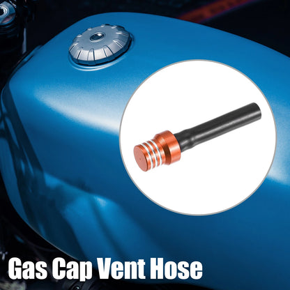 3 x Orange Universal Fuel Cap Tube with Air Vents for Motorcycles