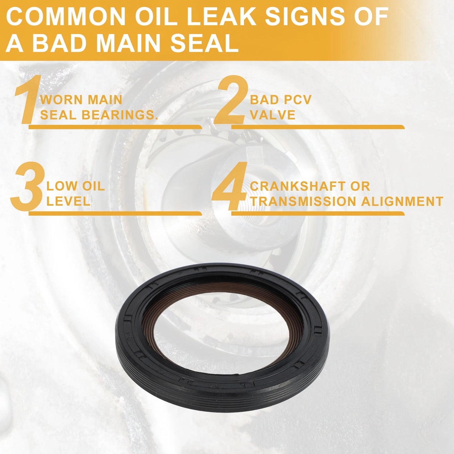 1 Pc Front Crankshaft Oil Seal for Chevrolet Silverado (1999-2019)