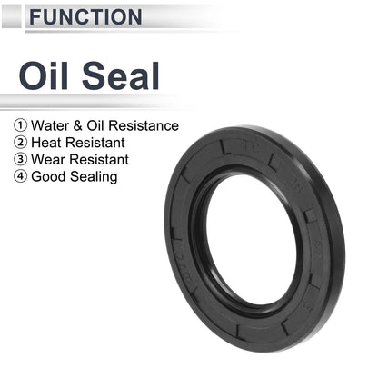 Oil Seal 28x47x5mm Rotary Shaft Seal TC Seal Ring Nitrile Rubber Black 5 Pcs