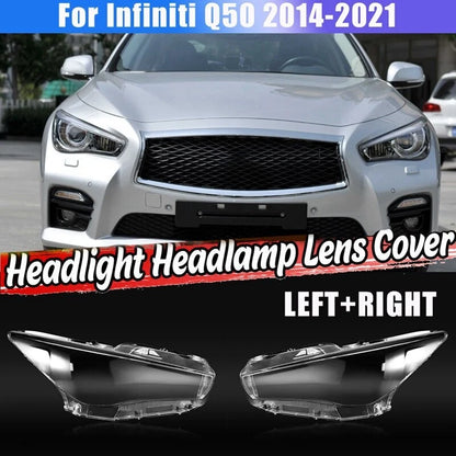 Front Left Right Headlight Lens Covers for Infiniti Q50 (2014-2021)