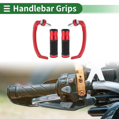 Hand Grips End Bar Covers Red for Motorcycle