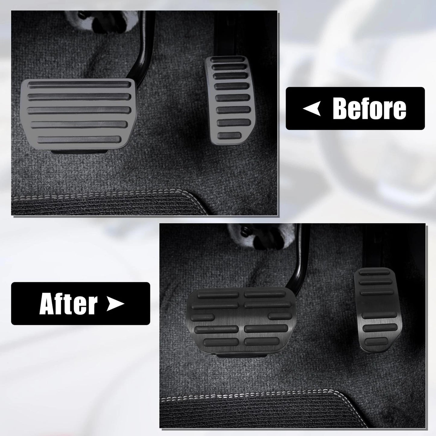 Black Brake Accelerator Foot Pedal Cover Kit for Toyota Corolla RAV4 (2014-2018)