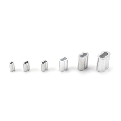 195Pcs M2/3/4/5 Thimble & 6-Size Aluminum Crimping Loop Sleeves
