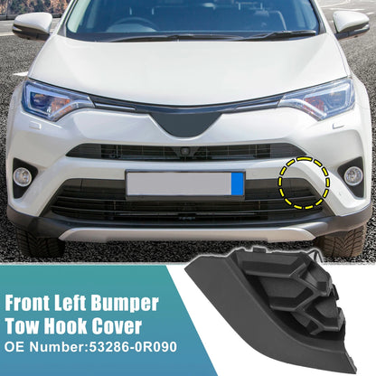 Unpainted Front Left Bumper Tow Hook Cap for Toyota RAV4 (2016–2018)