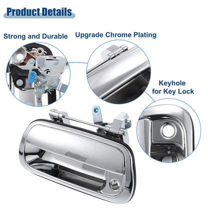 Chrome Tailgate Door Handle Rear Latch Handle for Toyota Tundra (2000-2006)