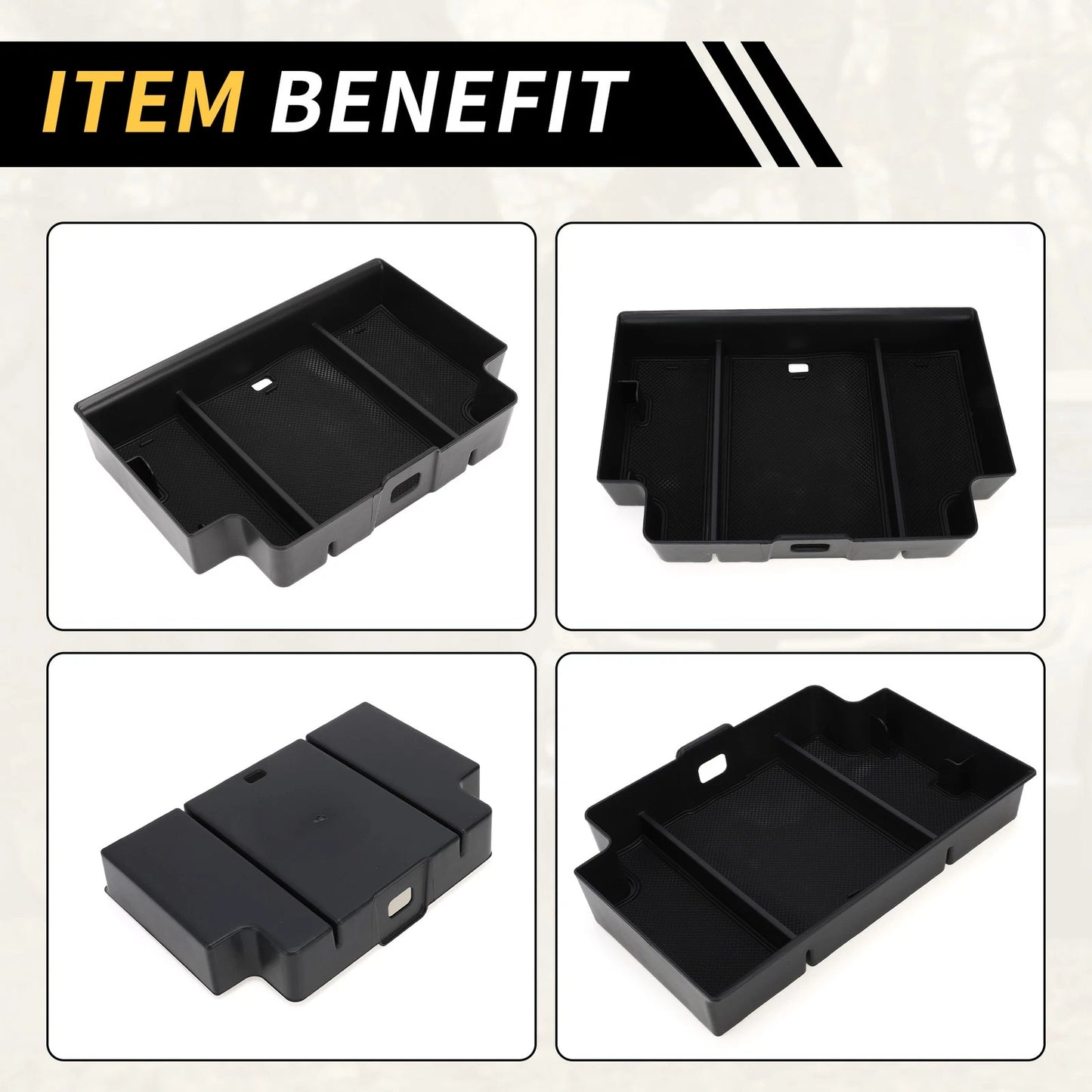 Center Console Organizer Tray for Chevy Silverado 1500 & GMC Sierra 1500 Black