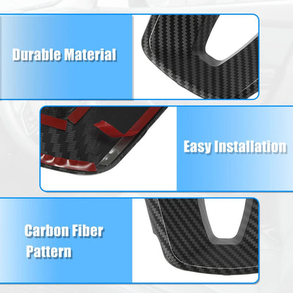 Carbon Fiber Pattern Black Interior Steering Wheel Covers for Kia