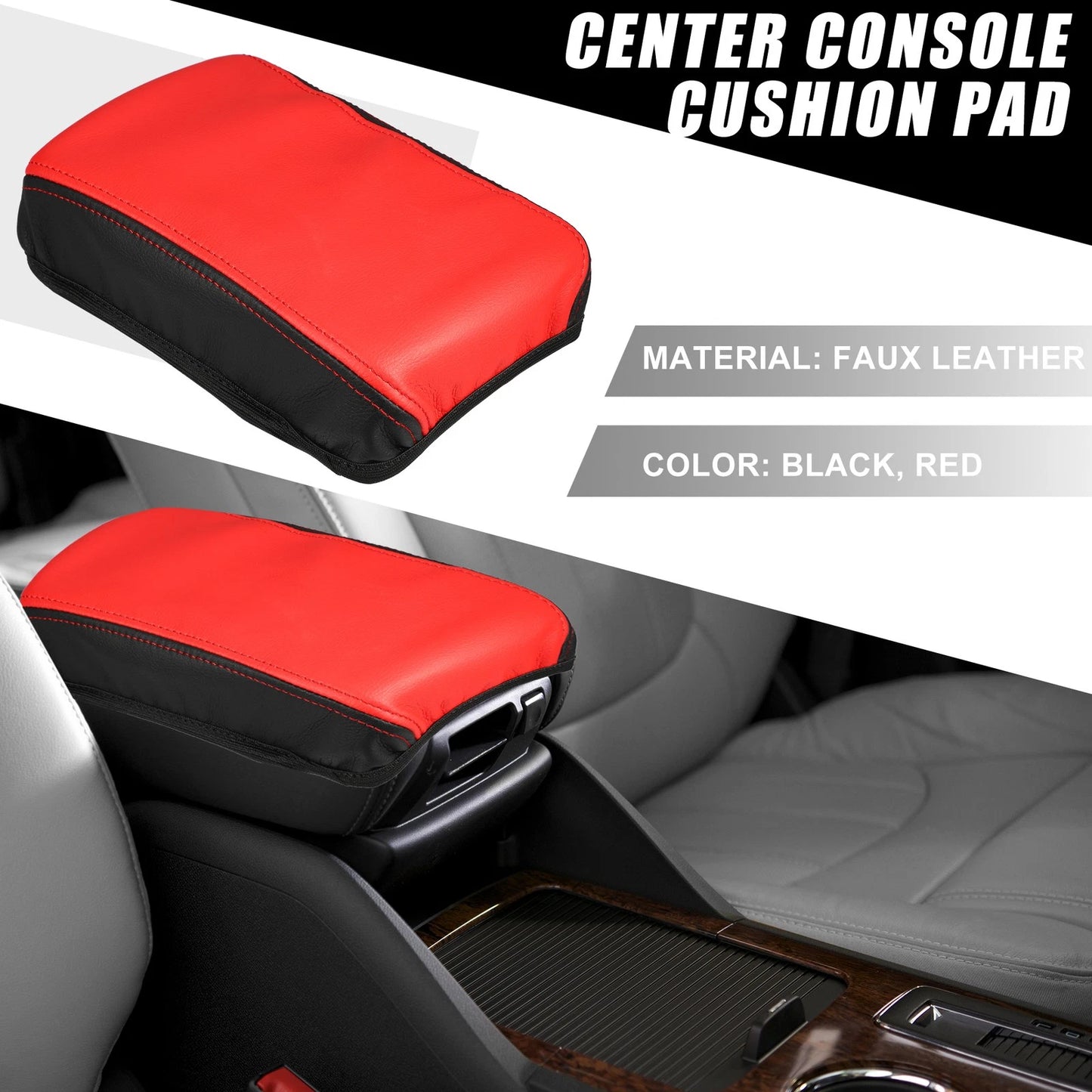 Cushion Armrest Cover for Toyota Corolla Cross 2022-2023 Black Red
