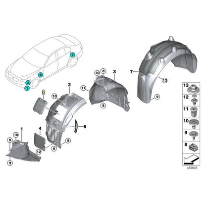 Wheel Mudguards Position Bulb Covers for BMW 5–8 Series