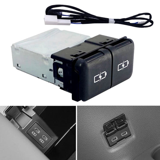 1PC Quick Charge Dual TYPE-C Interface Socket Fast Car Charger for Toyota
