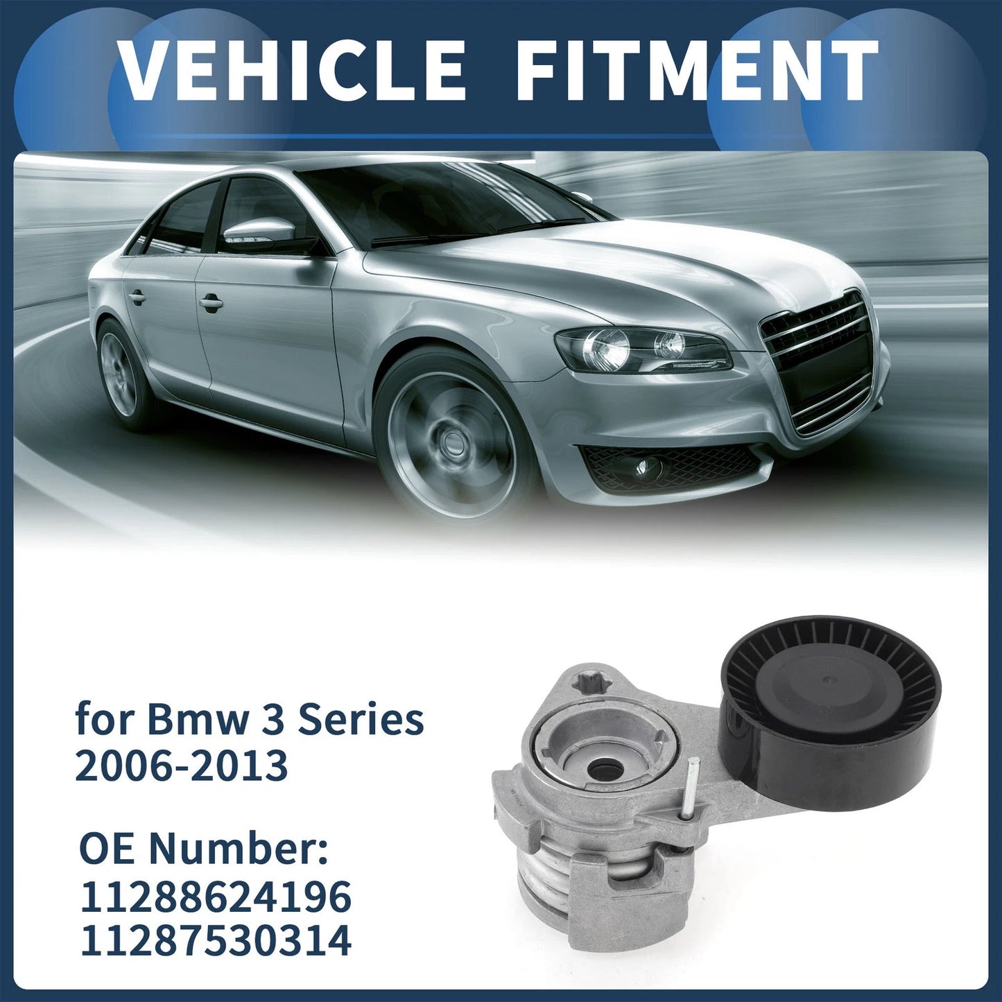 Belt Tensioner for BMW 128i Base 3.0L L6 (2008-2013) - Durable Metal Component