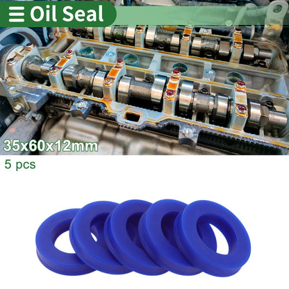 Oil Seal Rotary Shaft Seal TPU 35x60x12mm High Pressure Blue 5 Pcs